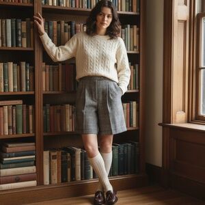 Vintage Houndstooth Wool Pleated Trousers,‎ 10